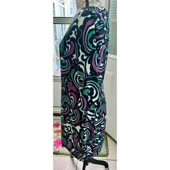 Banana Republic Black Pink Green Scroll Swirl Dress - Picture 5 of 10